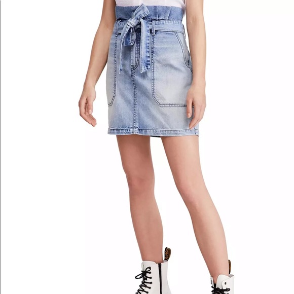 Free People Tie Waist Denim Skirt - Picture 2 of 7